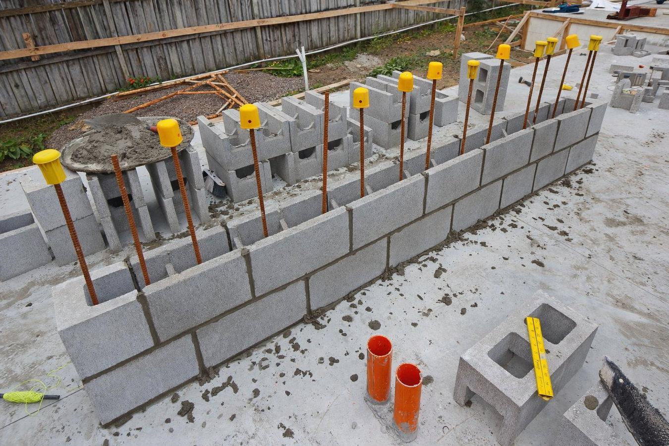 Foundation block wall installation